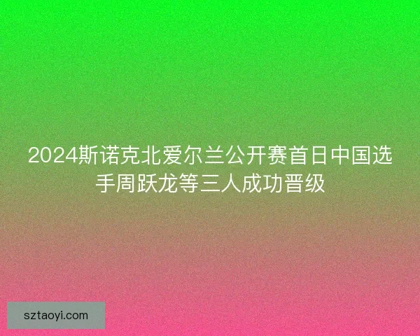 2024斯诺克北爱尔兰公开赛首日中国选手周跃龙等三人成功晋级
